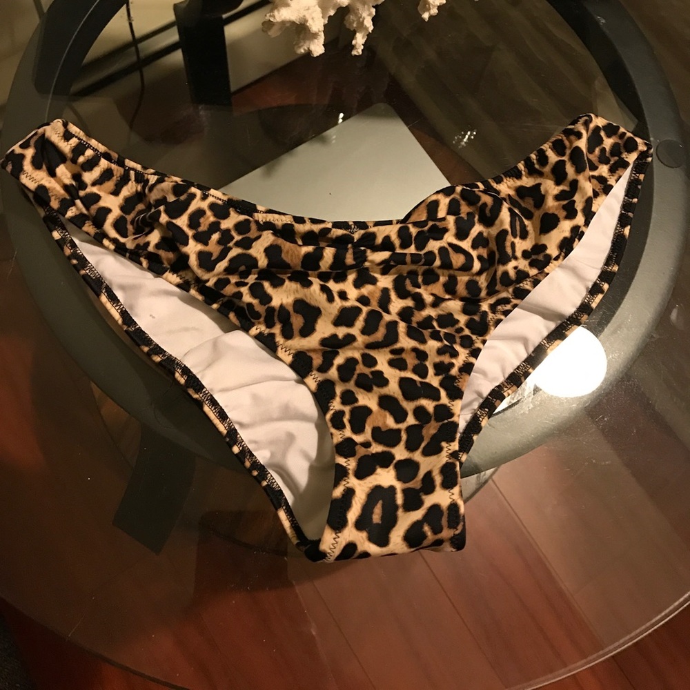 PINK leopard bikini bottom