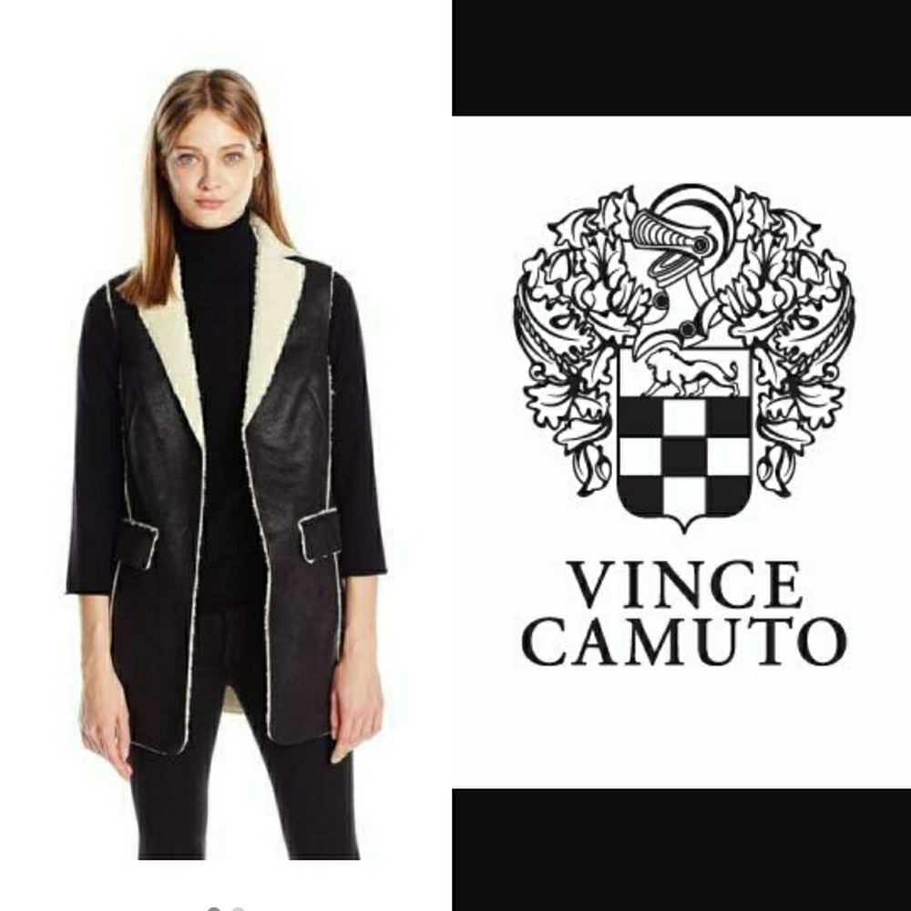 Two by Vince  Camuto Black Faux Shearling Vest