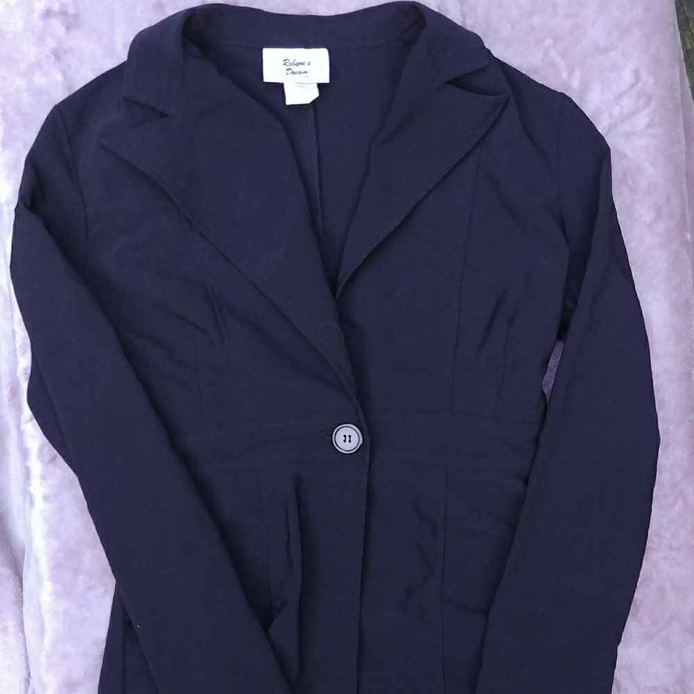 Plain Black Single Button Blazer