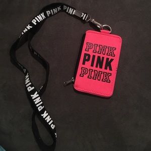 HOT PINK vs lanyard with mini wallet