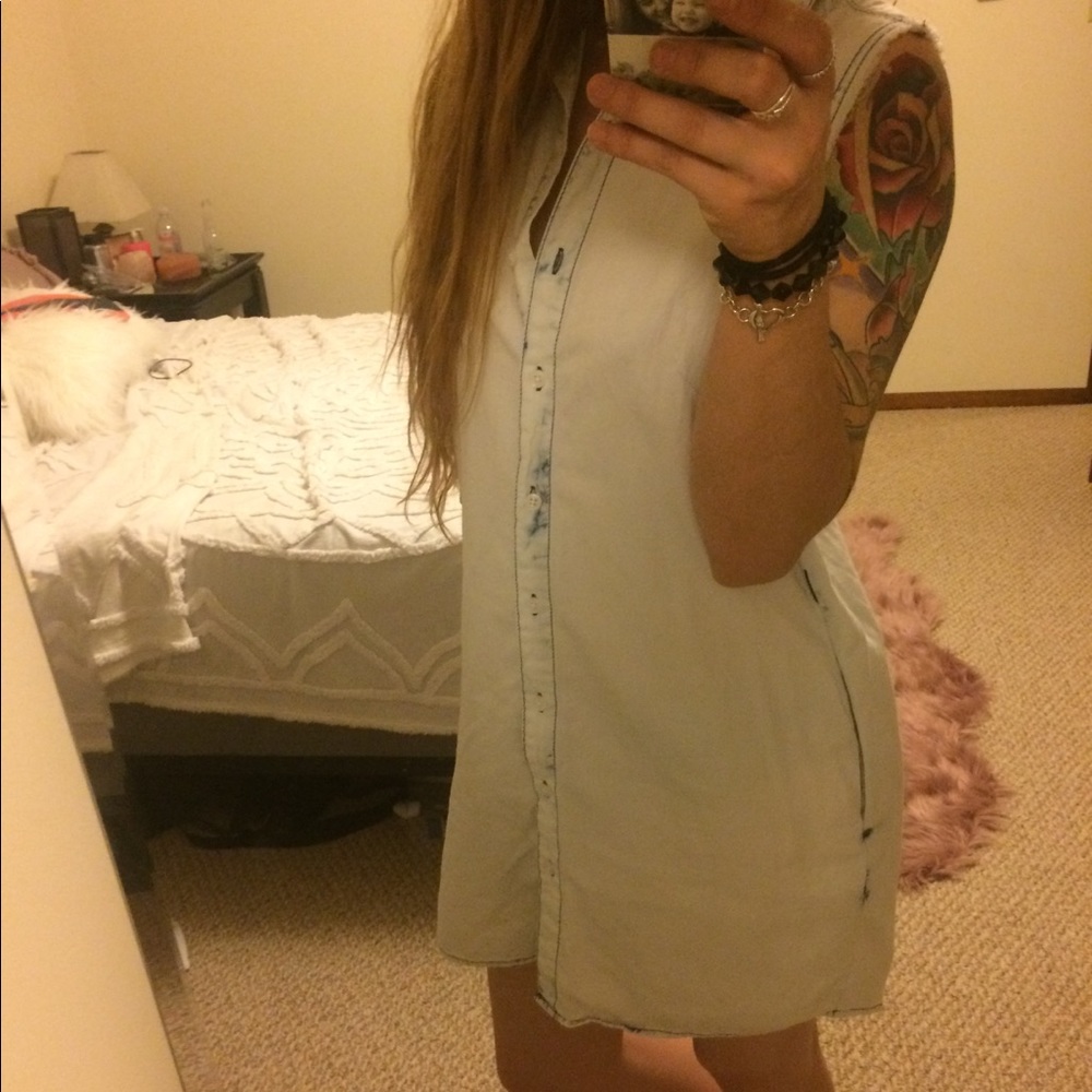 Denim acid wash dress