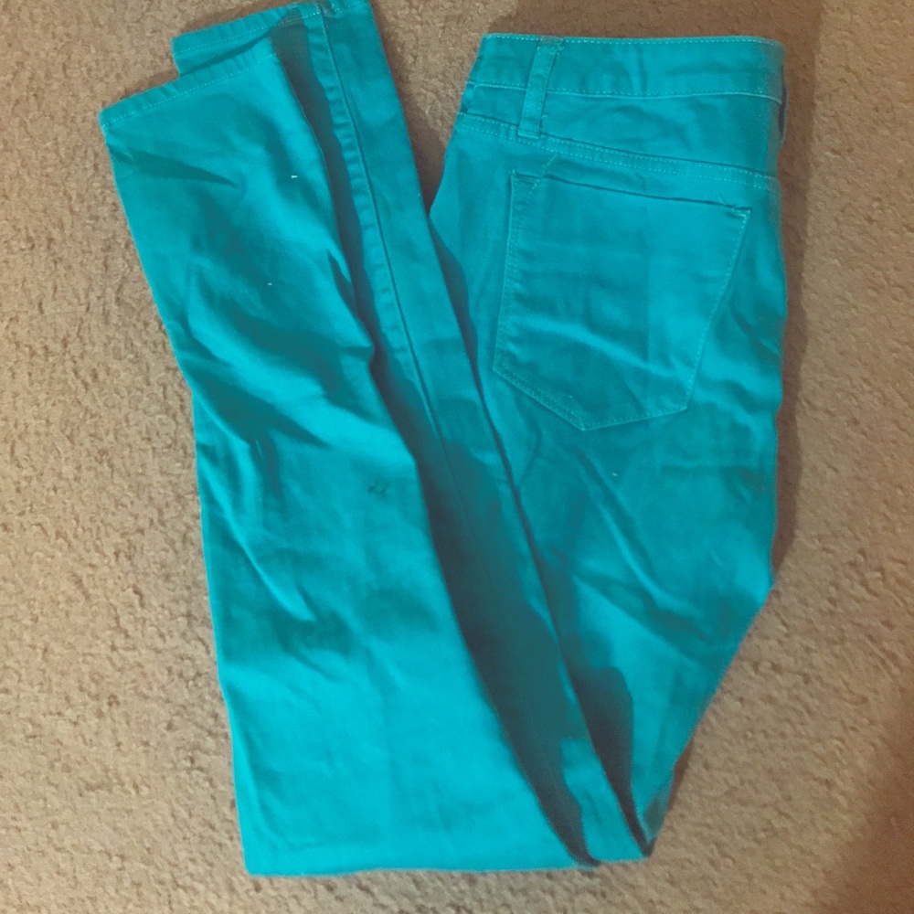 Turquoise jeans