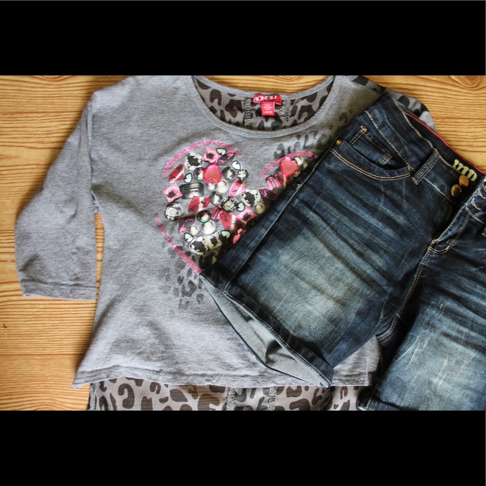 BONGO Gray Crop Shirt