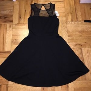 Skater skirt dress with mesh detail