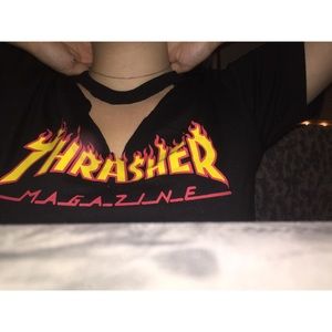 Thrasher Tee With Attached Choker