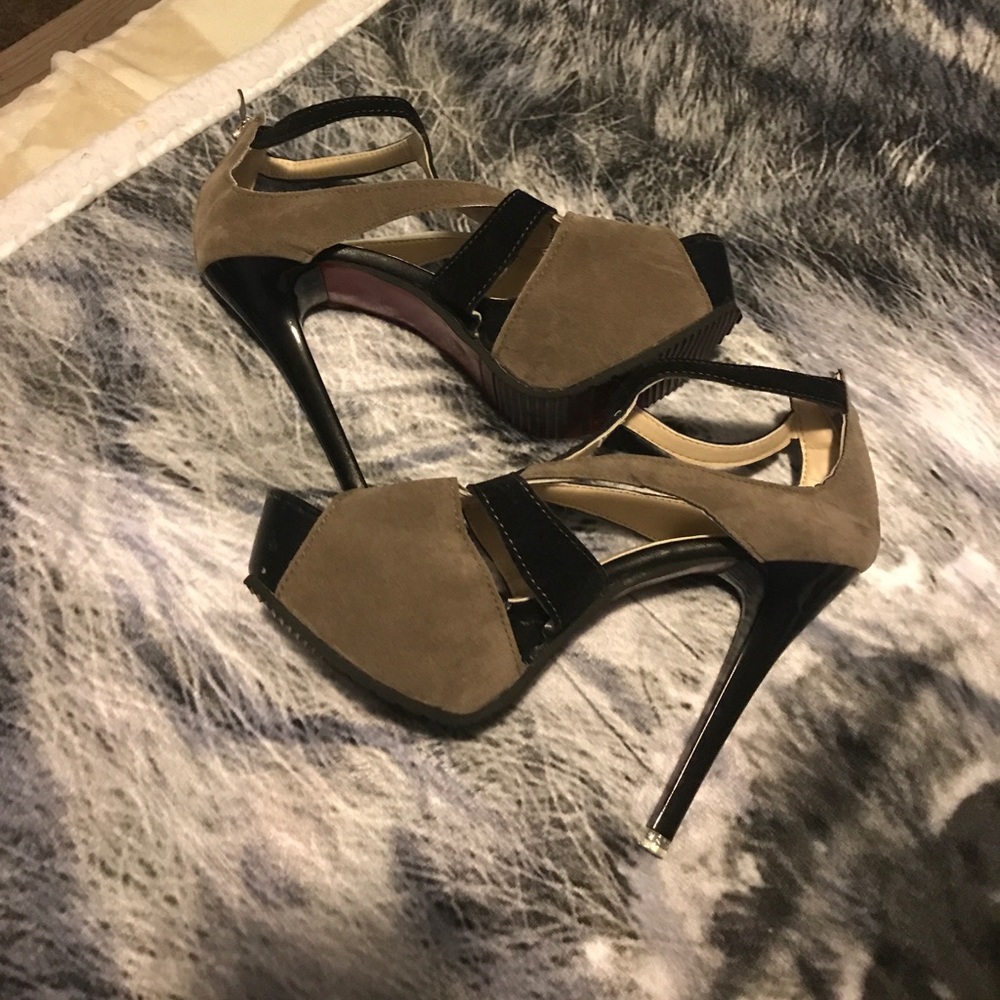 Black and Tan sandals/heels.