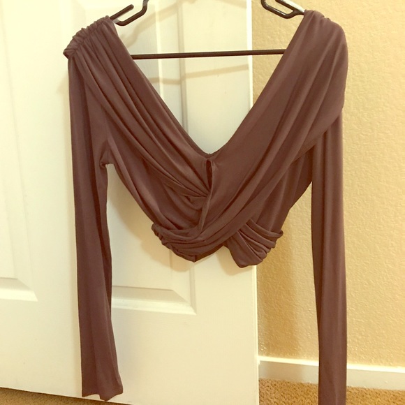 Brown, long sleeved crop top. - Picture 1 of 1