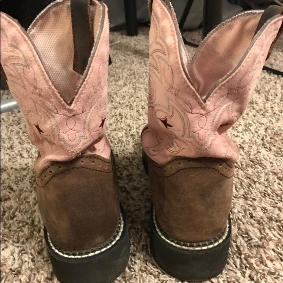 Pink & brown Justin Gypsy Boots - Picture 2 of 3