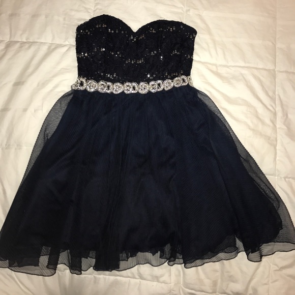 Blue and Silver Short Dresses