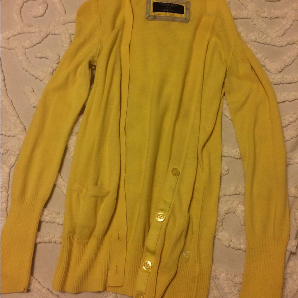 Yellow boyfriend cardigan