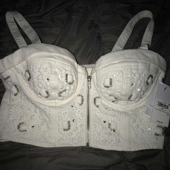 White denim crop top - Picture 1 of 3