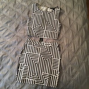 ♥️Cropped top and mini skirt combo dress