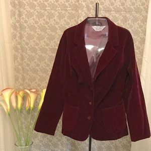 Vintage Lady Blair Red Velvet Blazer