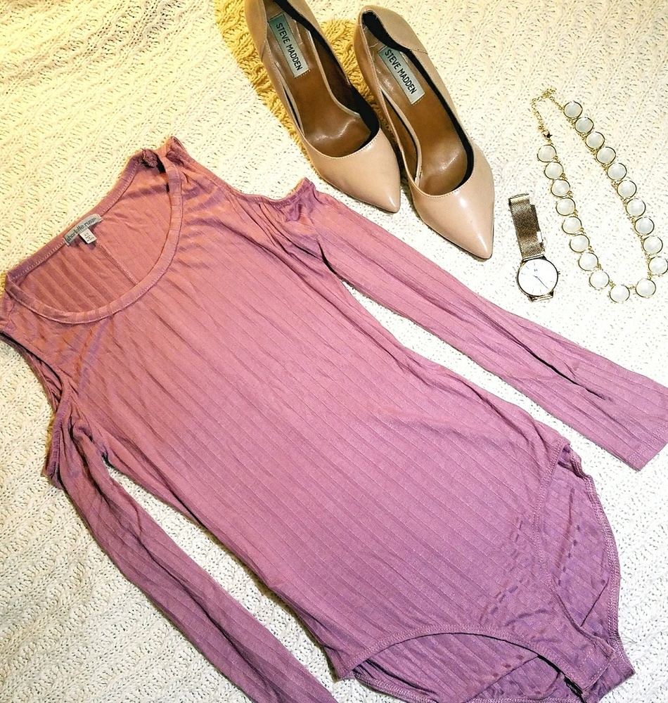 Cute cold shoulder one piece top
