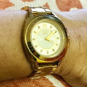 Coach Gold Watch with glittering faux Diamonds