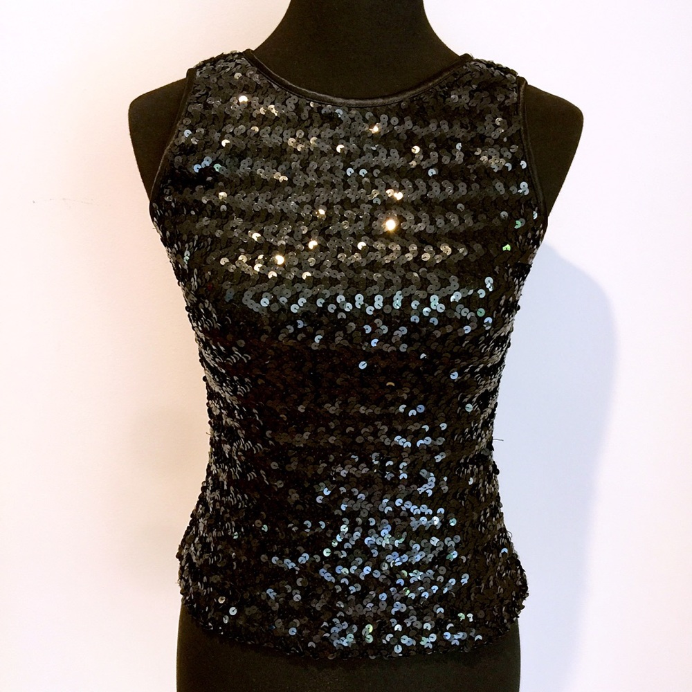KAREN KANE LIFESTYLE Sequins Knit Tank Top EUC S