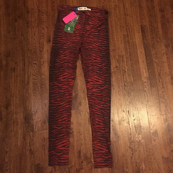 KENZO x H&M wool red zebra print leggings - Picture 4 of 6