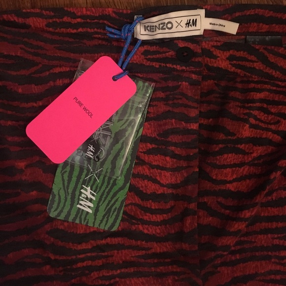 KENZO x H&M wool red zebra print leggings - Picture 5 of 6