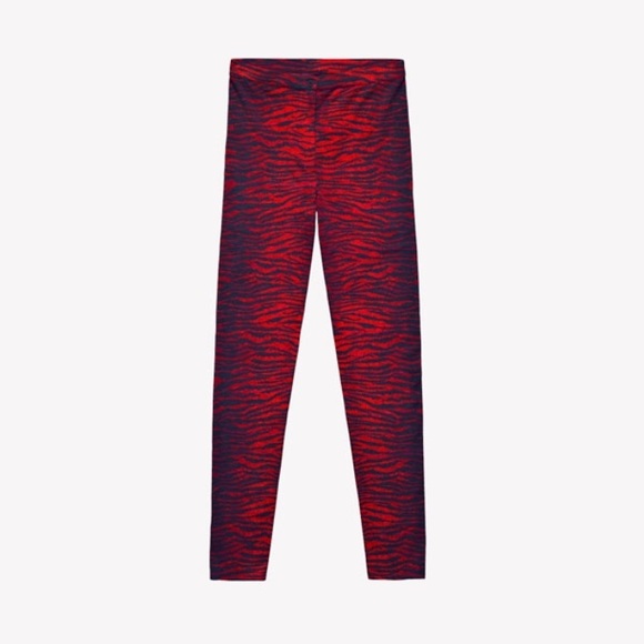 KENZO x H&M wool red zebra print leggings - Picture 3 of 6