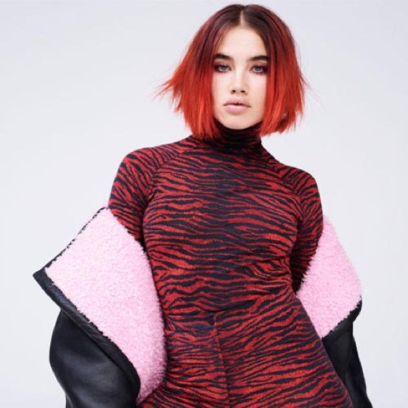 KENZO x H&M wool red zebra print leggings - Picture 2 of 6