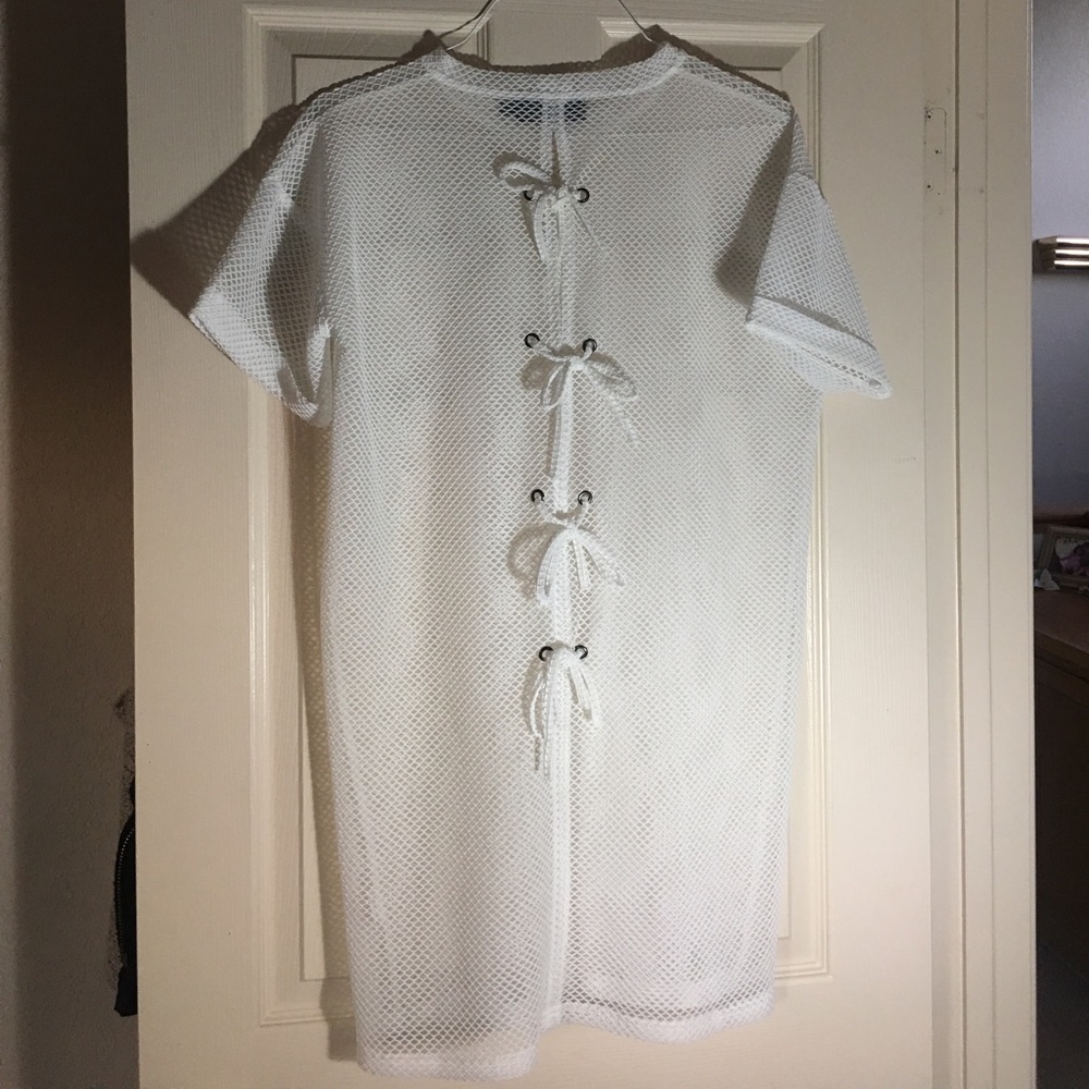 ASOS mesh t shirt dress with back detail