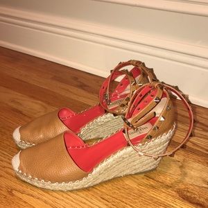 Valentino Double Espadrille Wedge Sandals