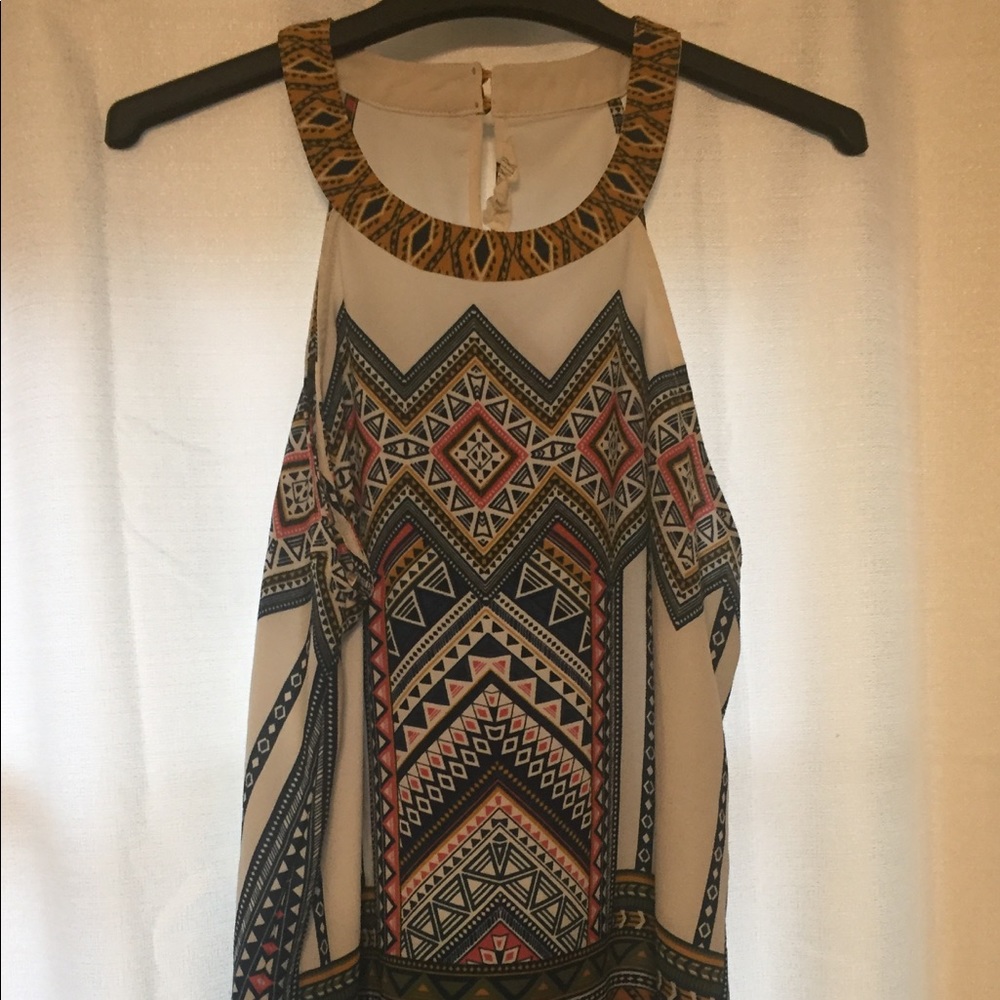 Cream with patterned tank top