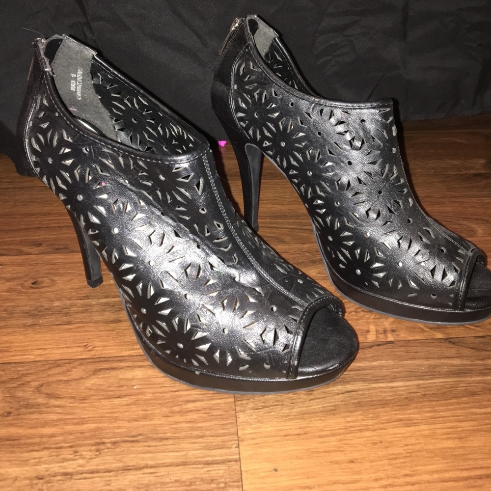 Black Cutout Heels