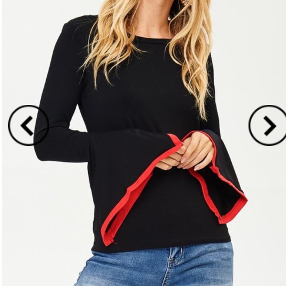 Jolie Fitted Top with Bell Sleeves