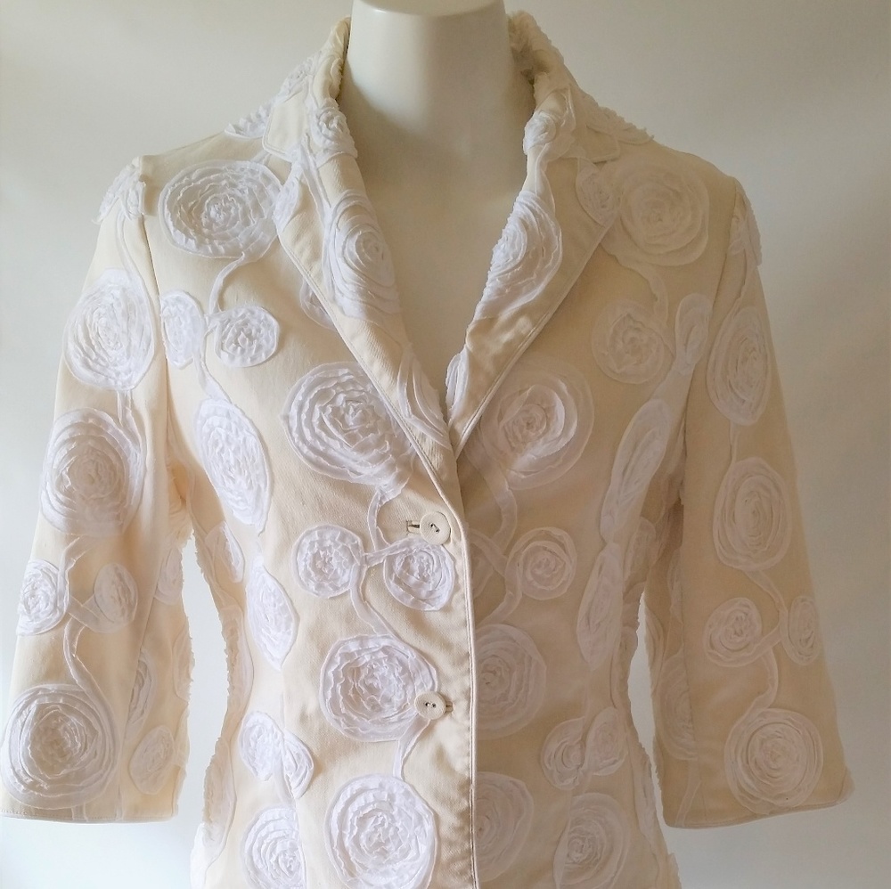 Principe Cream Denim Fashion Jacket