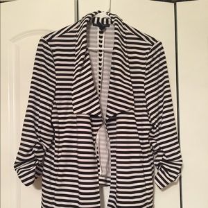 Black and white striped blazer size large