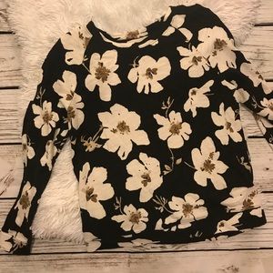 Ann Taylor Loft Floral Crew Neck Sweater