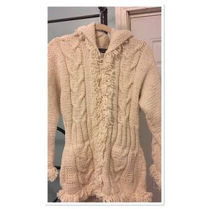 Hooded Alpaca Wool Sweater, with Zipper