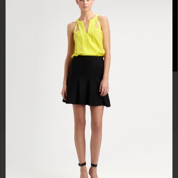 BCBGMAXAZRIA Ingrid A-Line Knit Woven Skirt - Picture 3 of 4