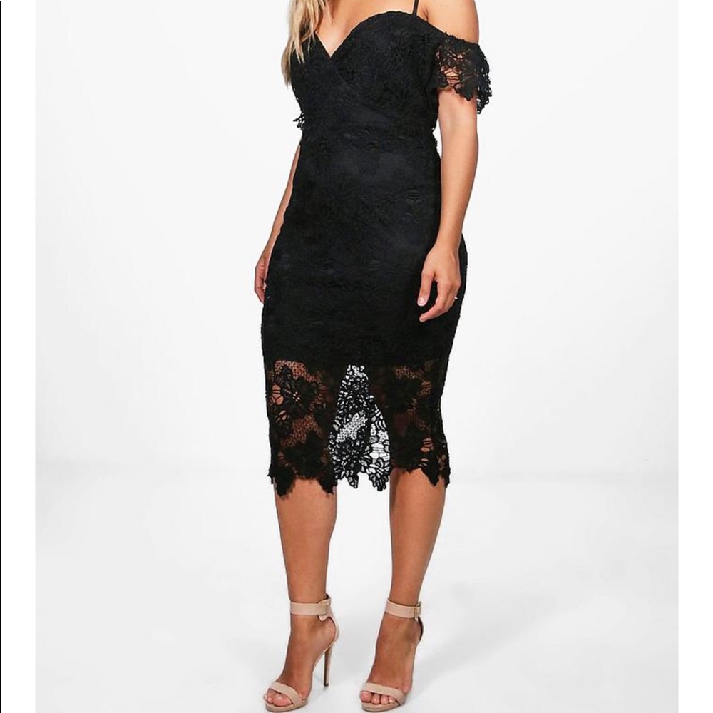 Boohoo Lace Midi Dress