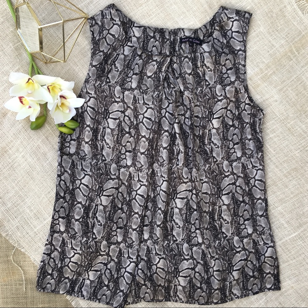 Violet & Claire Black Snakeskin Tank Top Blouse