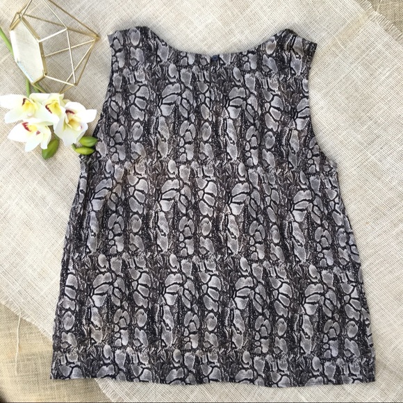 Violet & Claire Black Snakeskin Tank Top Blouse - Picture 5 of 8