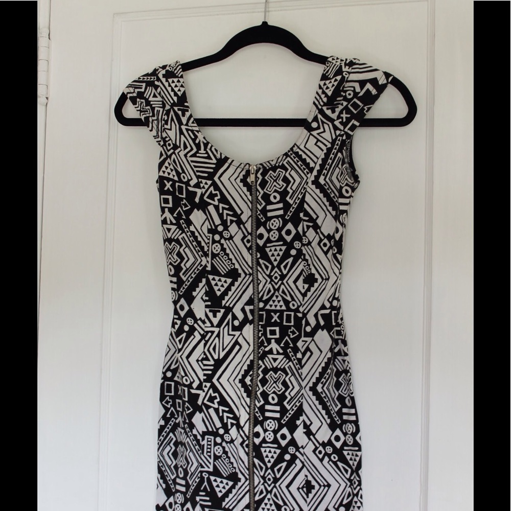 Tribal Zip Up Bodycon Dress