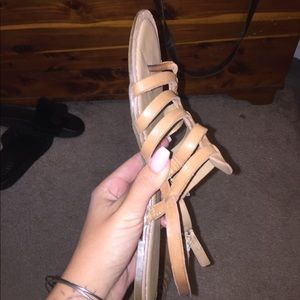 Slightly worn, Strappy beige sandals
