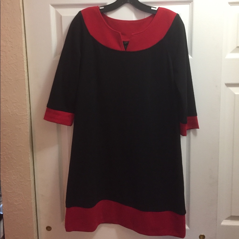 Red/black office dress