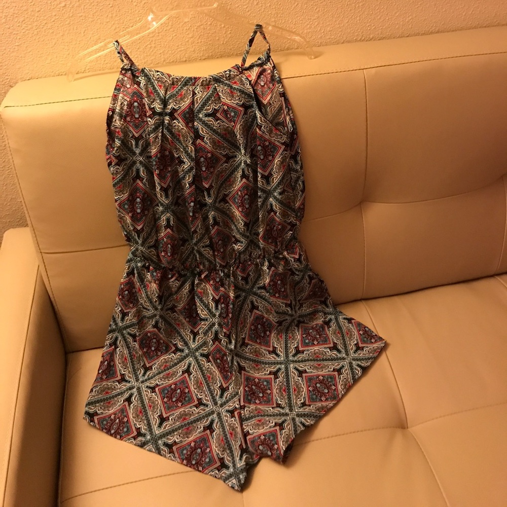 Multicolored Printed Romper.