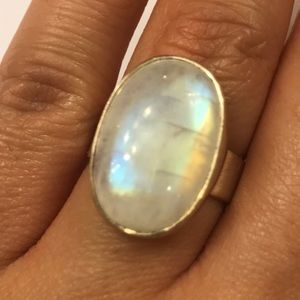 🔮🌙GENUINE MOONSTONE STERLING SILVER RING