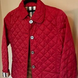 Burberry quilted  red jacket
