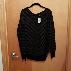 Black and grey chevron sweater