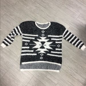 Black & White Fuzzy Sweater