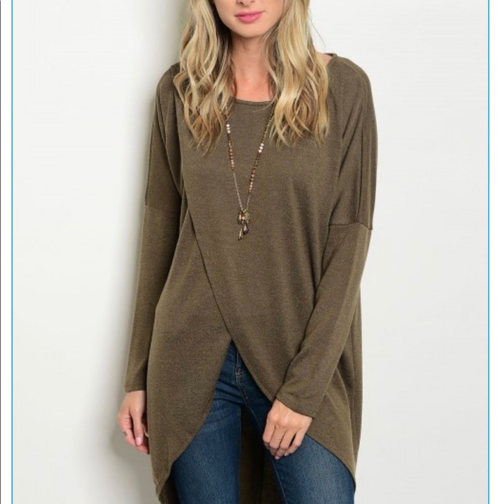 🆕🎉 OLIVE KNIT SWEATER TOP - Picture 4 of 8