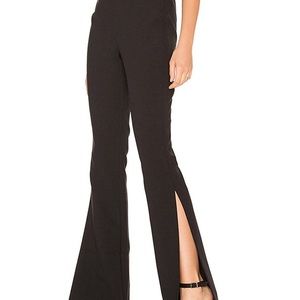 Black High Waist Side Slit Flare Pants NWOT