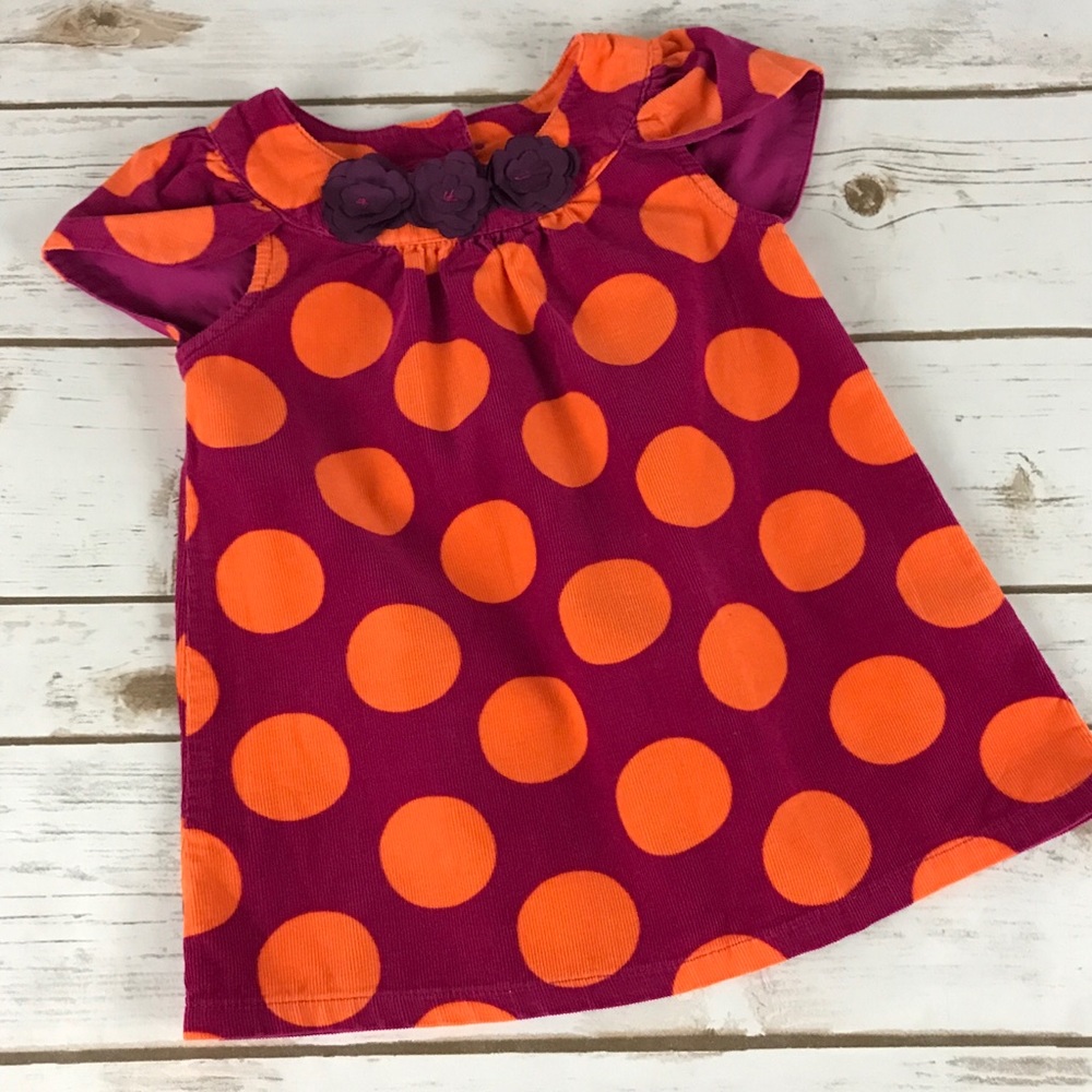 Oshkosh Red & Orange Polka Dot Dress size 12 month