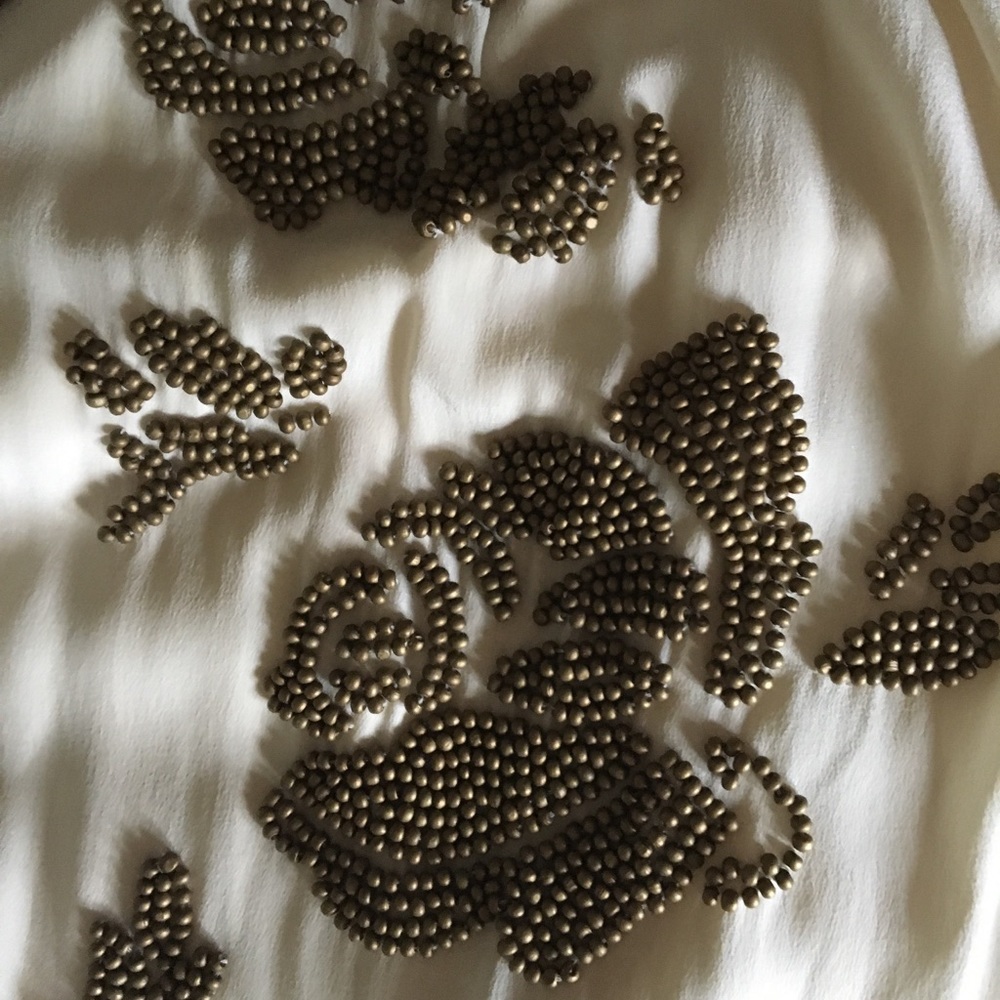 **SOLD**  BCBGMaxAzria BEADED SILK DRESS - Picture 6 of 8