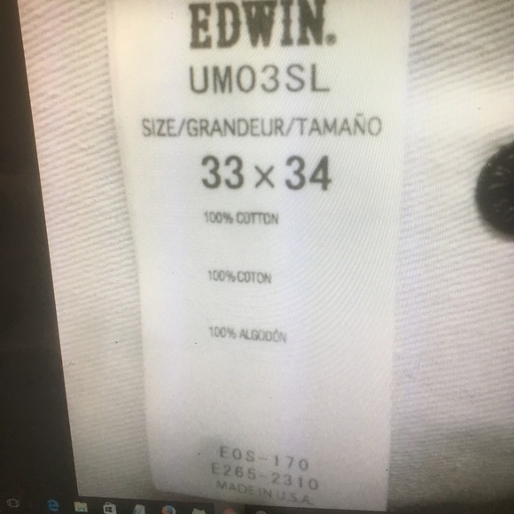 Edwin unwashed Japan denim raw jeans slim fit men - Picture 2 of 8